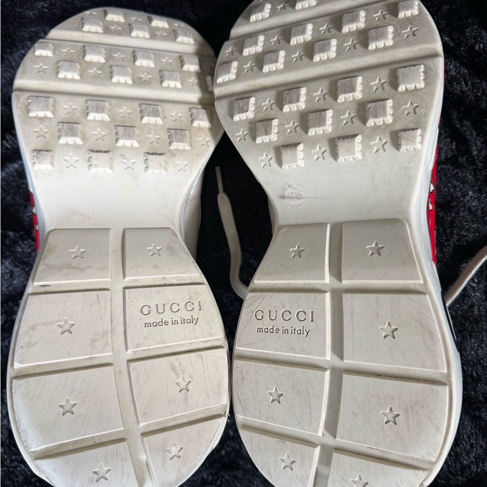 Gucci Men Leather Rython Dirty mouth Sneakers Ivory Size 10.5 US. 552089 - Picture 10 of 13